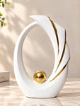 Modern Abstract Art Ceramic Statue | White | 30 cm