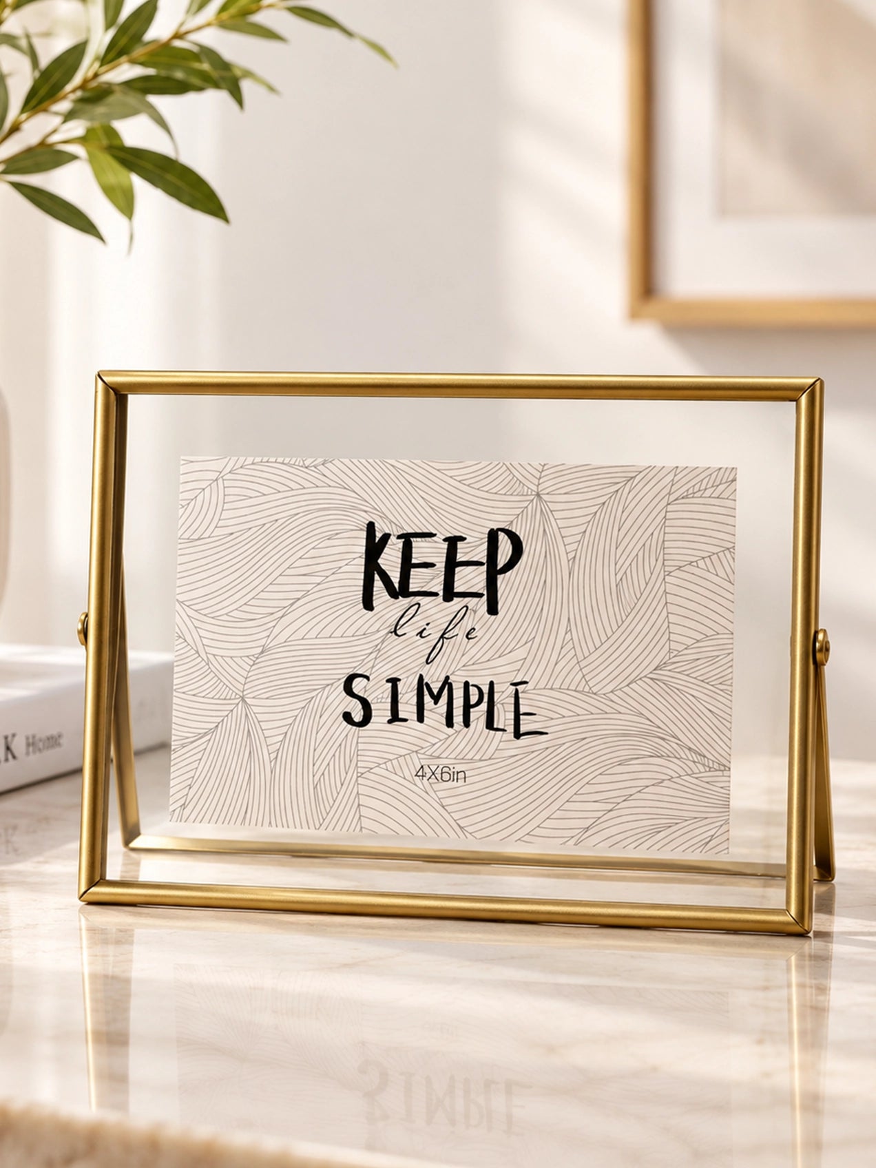 Horizontal Glass Metal Frame – Keep Life Simple | 15 cm
