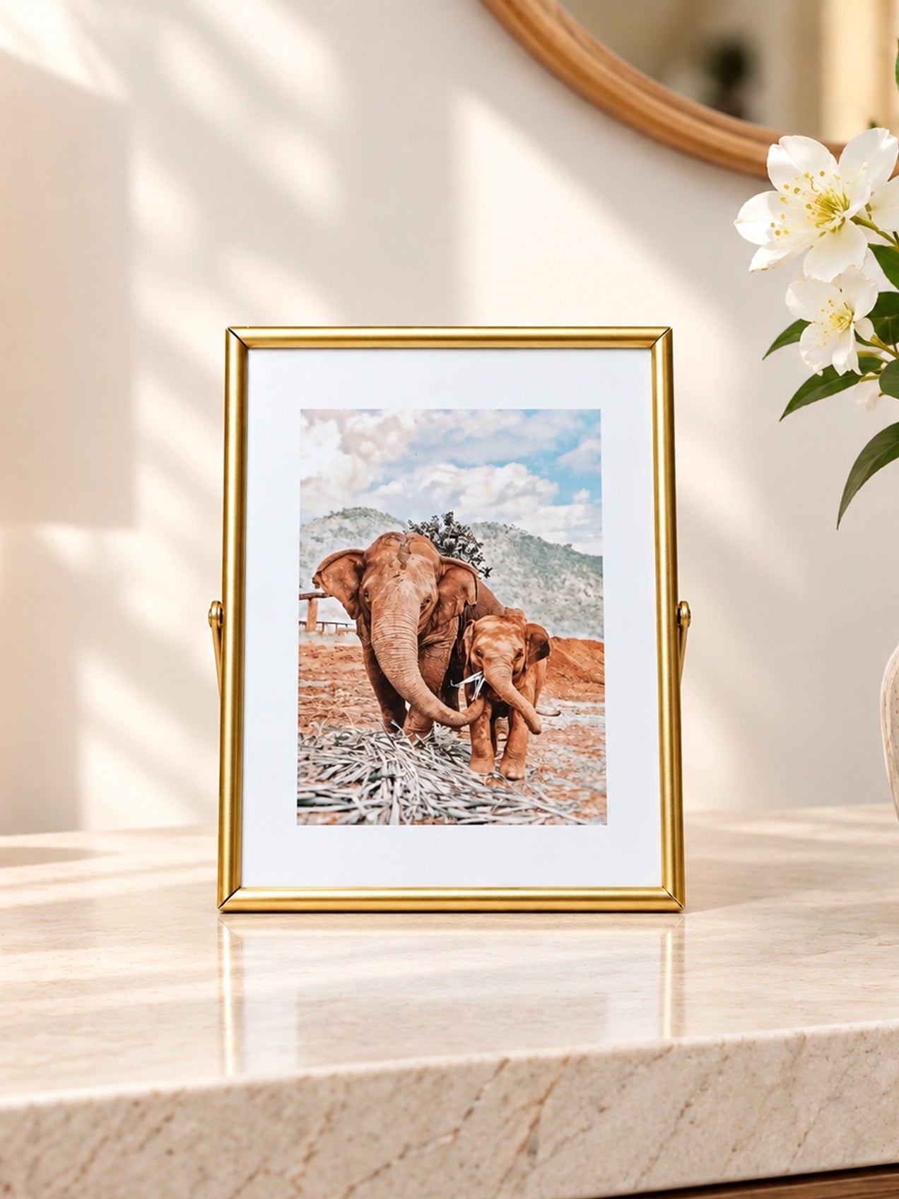 Elephant Metal Photo Frame | 20 cm