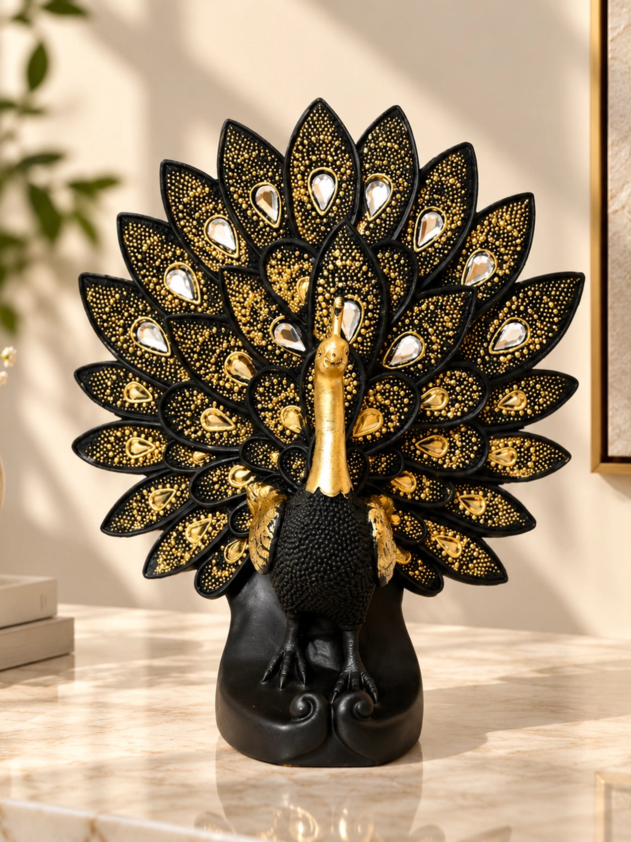 Luxurious Peacock Sculpture | 26 cm