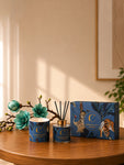 Reed Diffuser & Candle Set with Blue Magnolia Ikebana