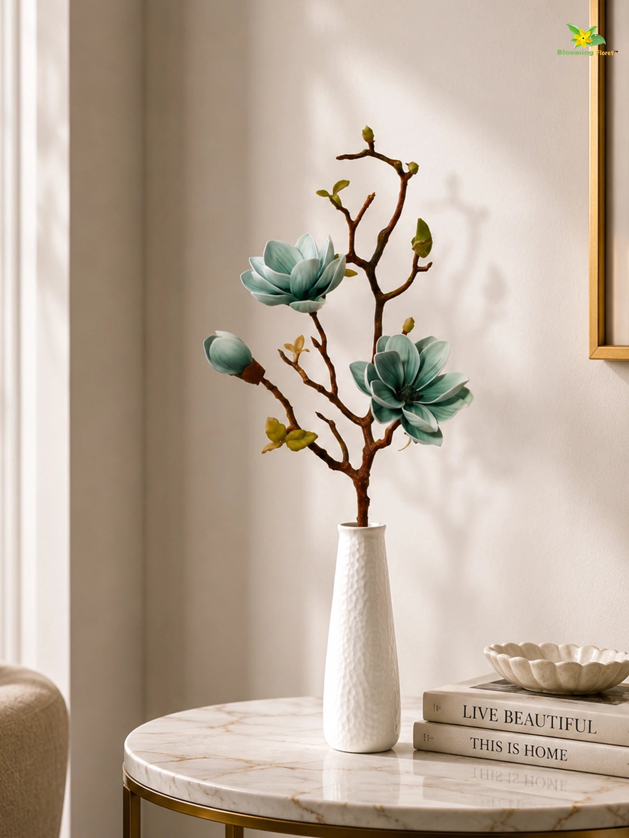 Magnolia Ikebana Flower Stick | Blue | 72 cm