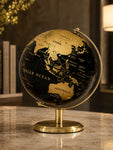 Golden & Black Globe | Plain Golden Stand | 19 cm