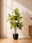 Minimalistic Faux Autumn Sumac Tree | 120 cm | With Basic Pot