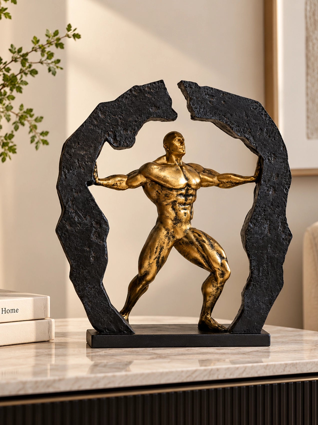 Body Builder Figurine | Gold | 21 cm