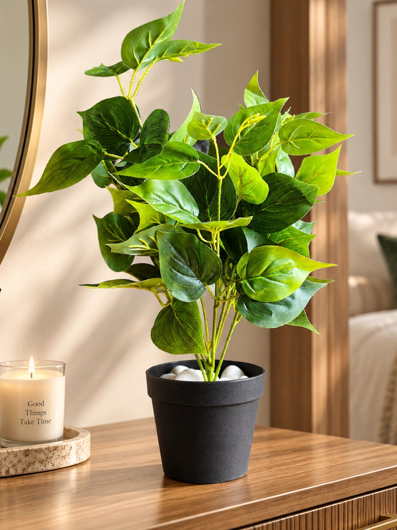 Artificial Dragon Heart Coleus Plant | 45 cm | With Basic Pot