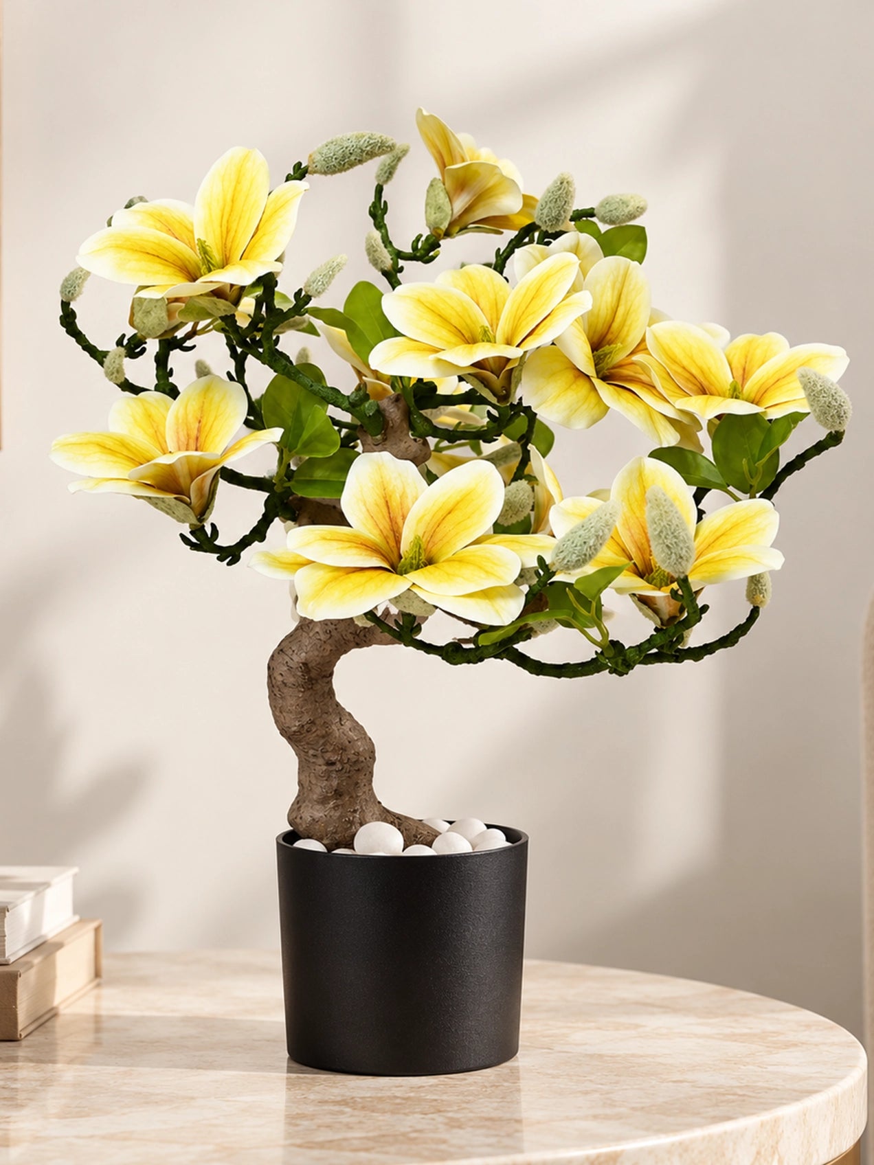 Mini Magnolia Flower Tree | Green | 52 cm