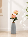 Luxe Artificial Peony Flower Stick | Off-White-Pink-Purple | 88 cm