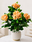 Artificial Hydrangea Flower Bunch | Orange | 72 cm