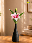 Artificial Lily Flower Stick | White, Dark Pink | 35 cm
