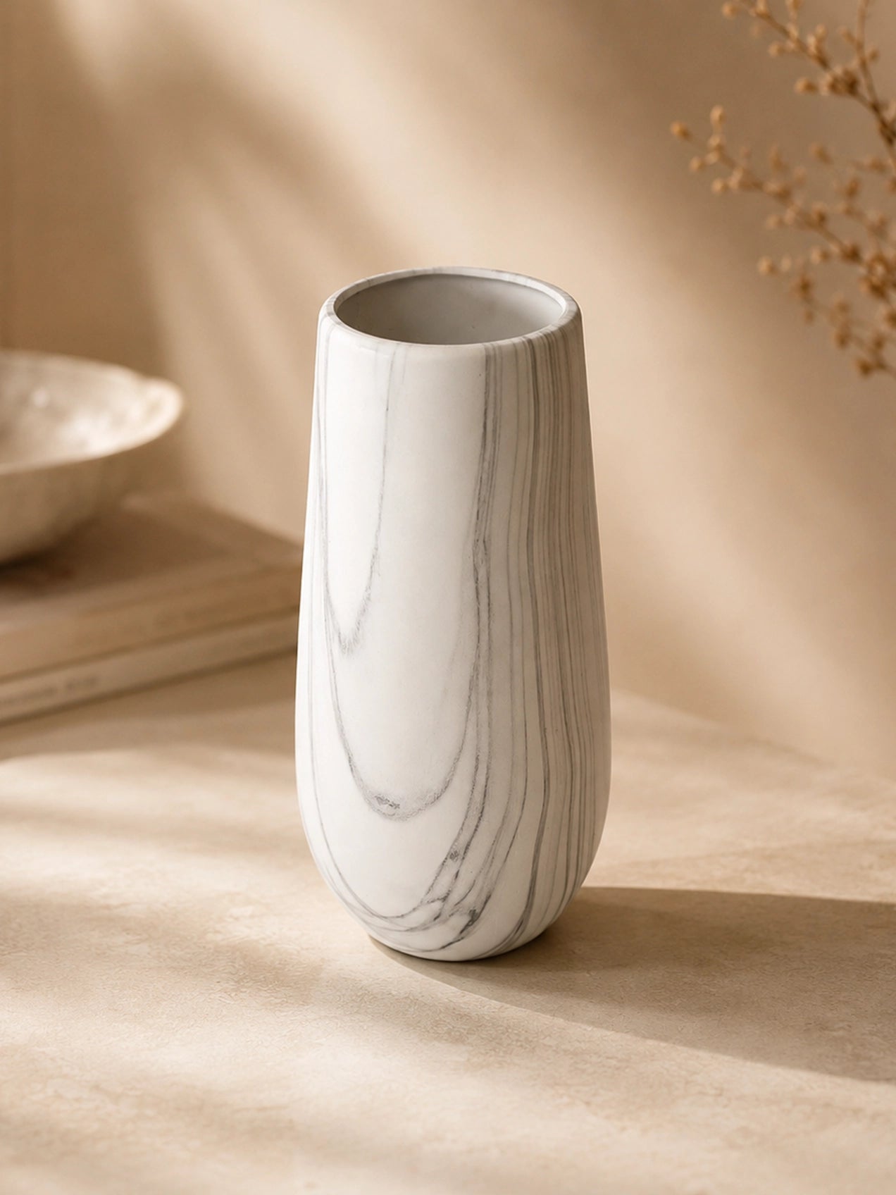 Marble Design Ceramic Vase | Medium | 25 cm