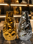 Luxe Honeycomb Geometry Vase | Golden, Silver | 15 cm | Set of 2