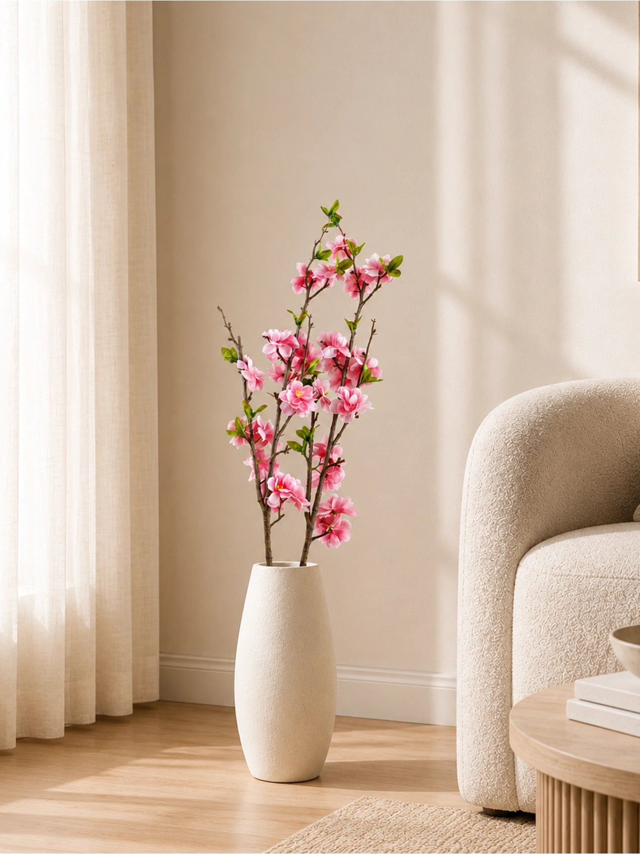 Cherry Blossom Flower Stick | Light Pink | 94 cm