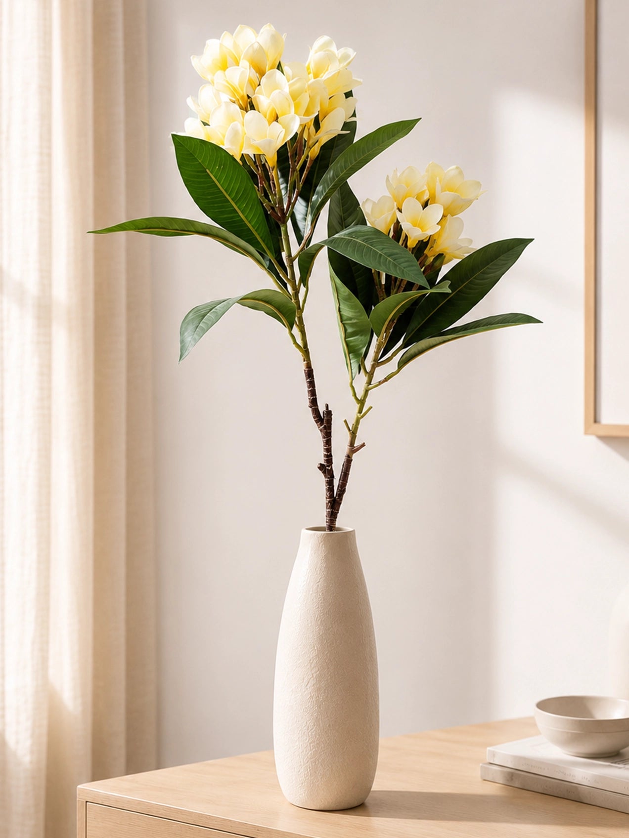 Frangipani Flower Stick | White | 84 cm