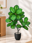Artificial Dieffenbachia Seguine Plant | 90 cm | 33 Leaves | With Basic Pot