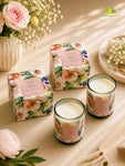 Scented Candle Glass Jar | Sweet Rose | 6 cm | Set of 2