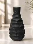 Black Spiral Ceramic Vase | 23 cm