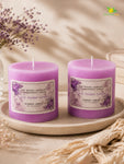 French Scented Pillar Candle | 8 cm | Set of 2