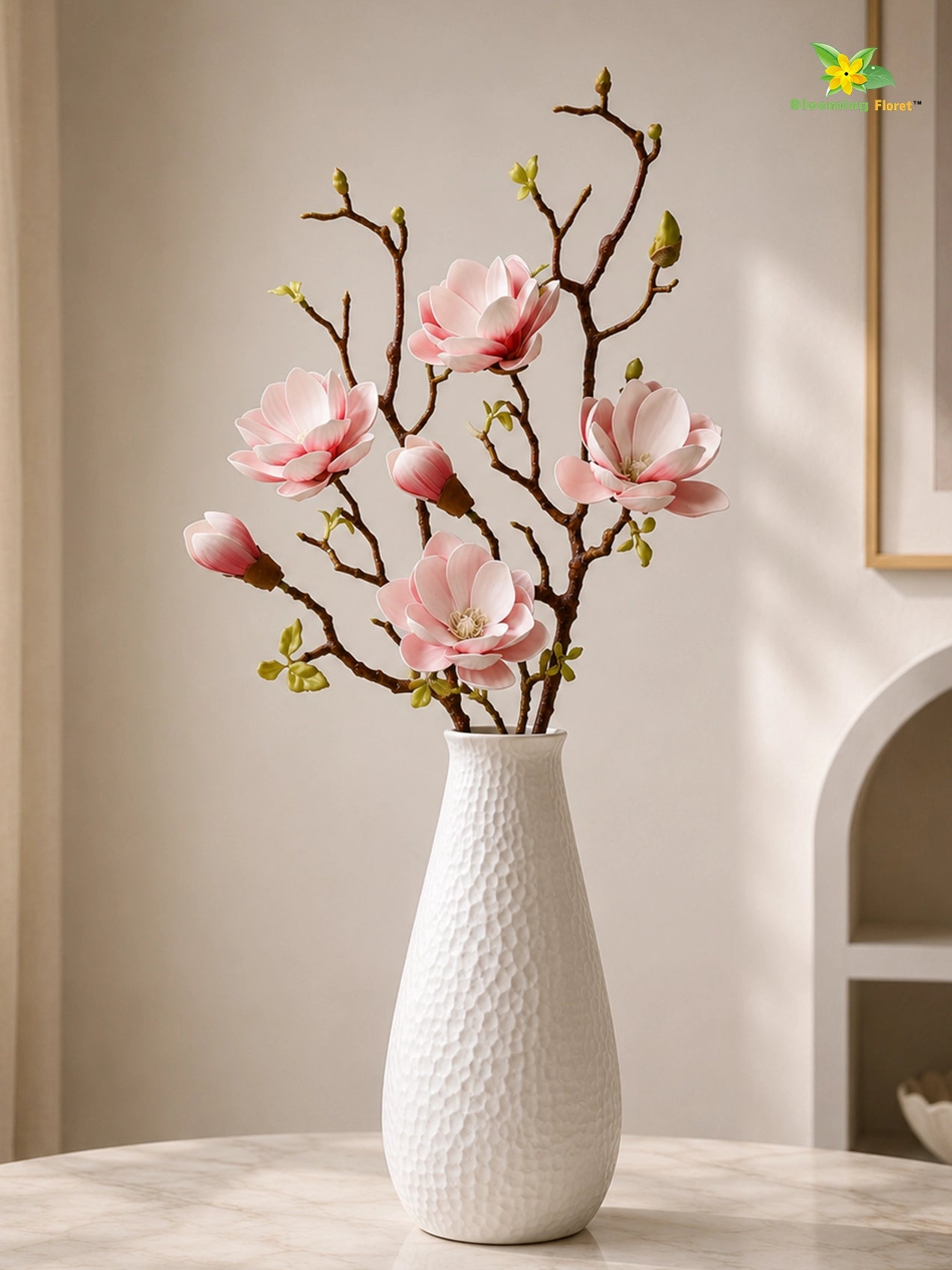 Magnolia Ikebana Flower Stick | Pink | 72 cm | Set of 2