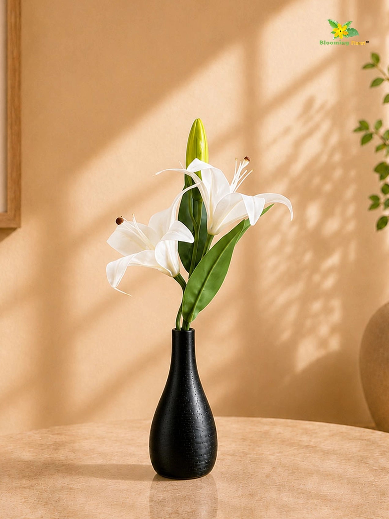 Artificial Lily Flower Stick | White | 35 cm