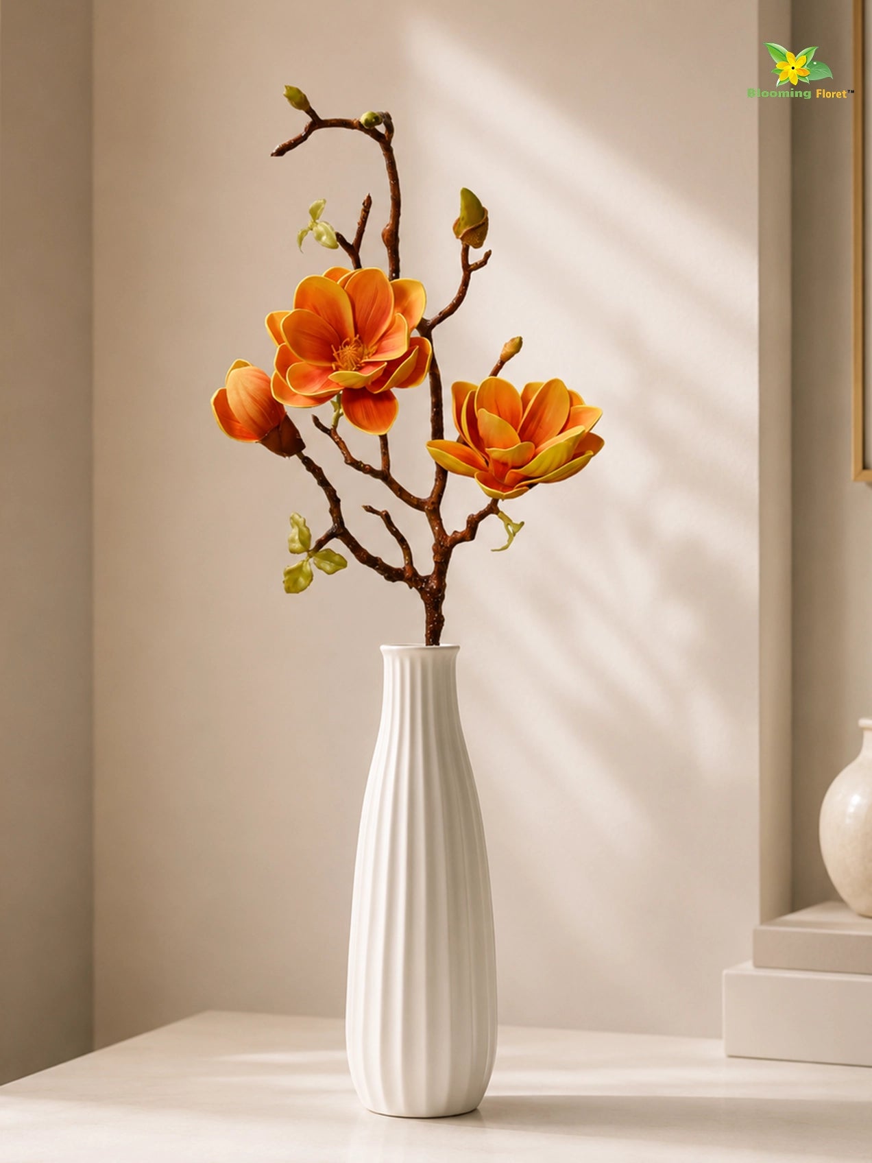 Magnolia Ikebana Flower Stick | Yellow | 72 cm