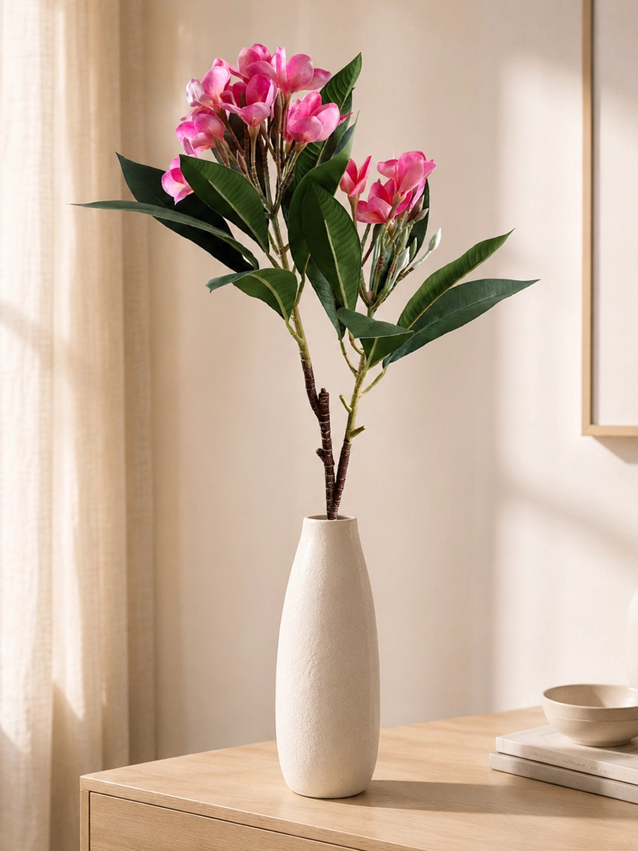 Frangipani Flower Stick | Cherry Red | 84 cm