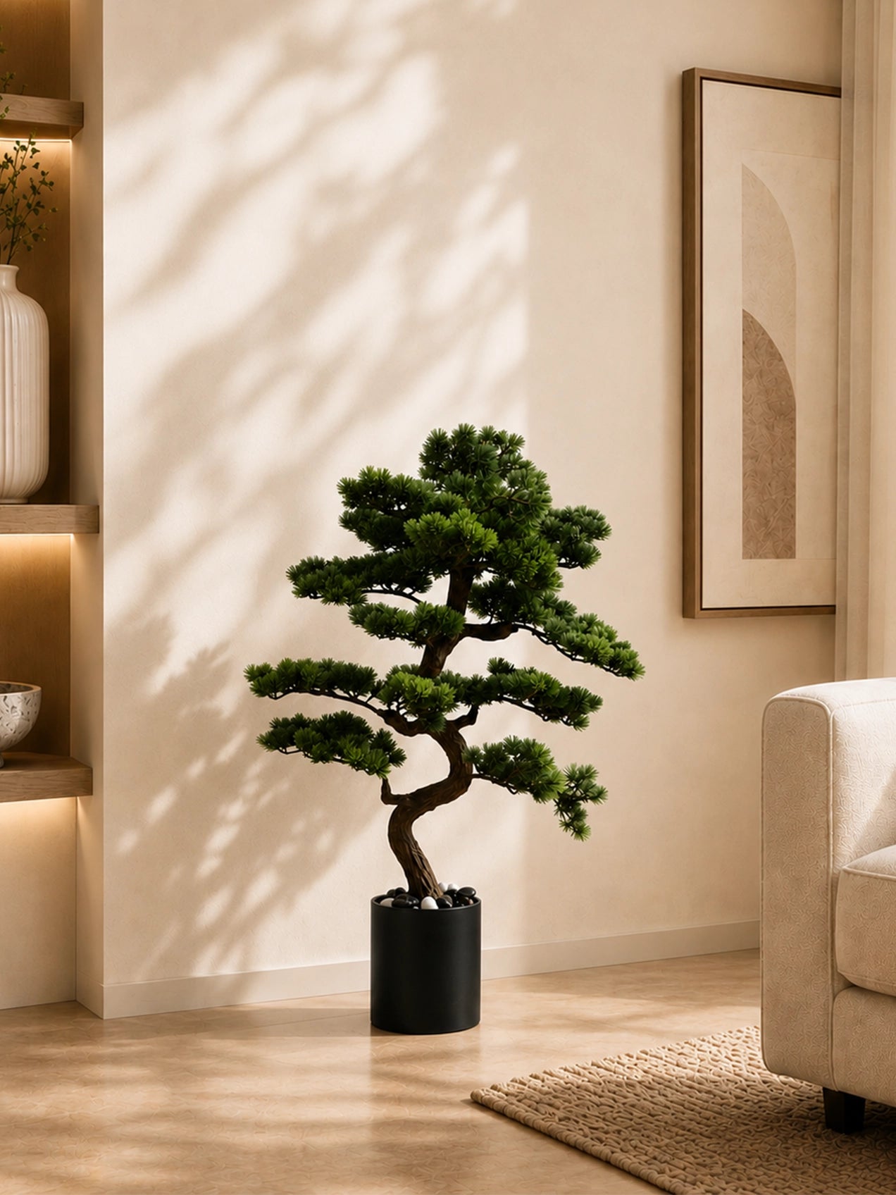 Premium Artificial Bonsai Plant | 88 cm | With Basic Pot