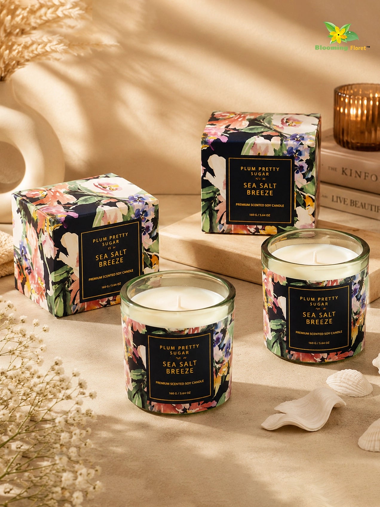 Scented Candle Glass Jar | Sea Salt | 6 cm | Set of 2