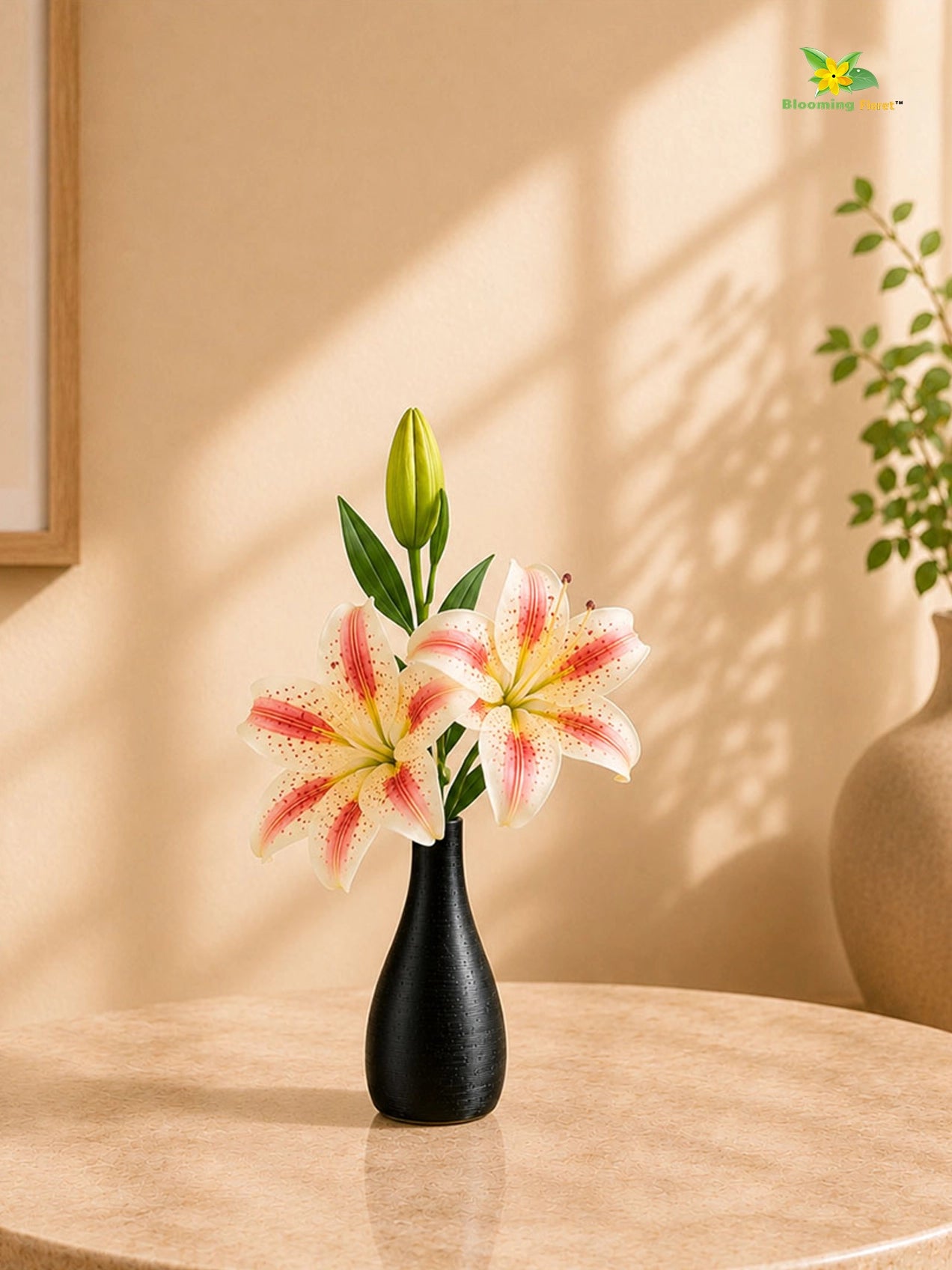 Artificial Lily Flower Stick | Light Pink | 35 cm