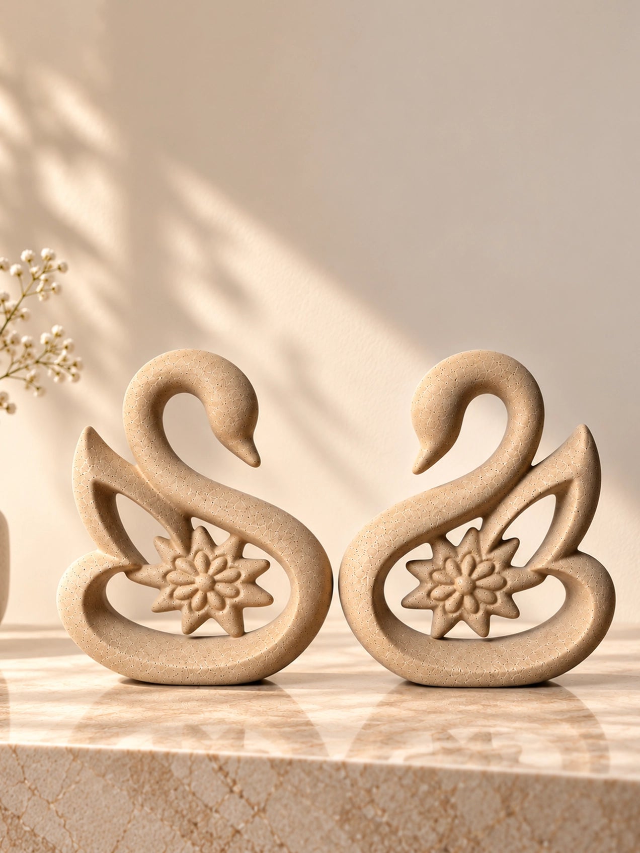 Premium Ceramic Swan Duo
