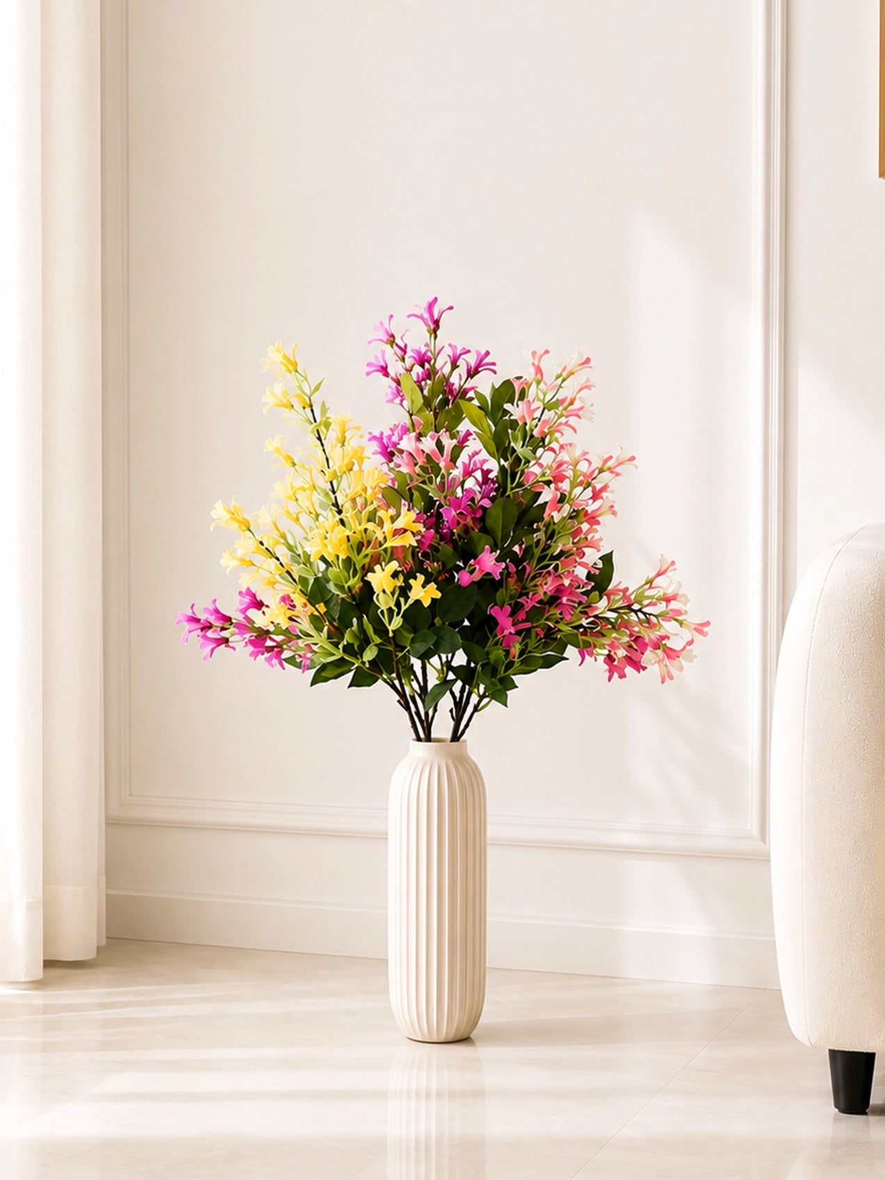 Japanese Honeysuckle Flower Bunch | Light Pink, Yellow and Dark Pink | 90 cm