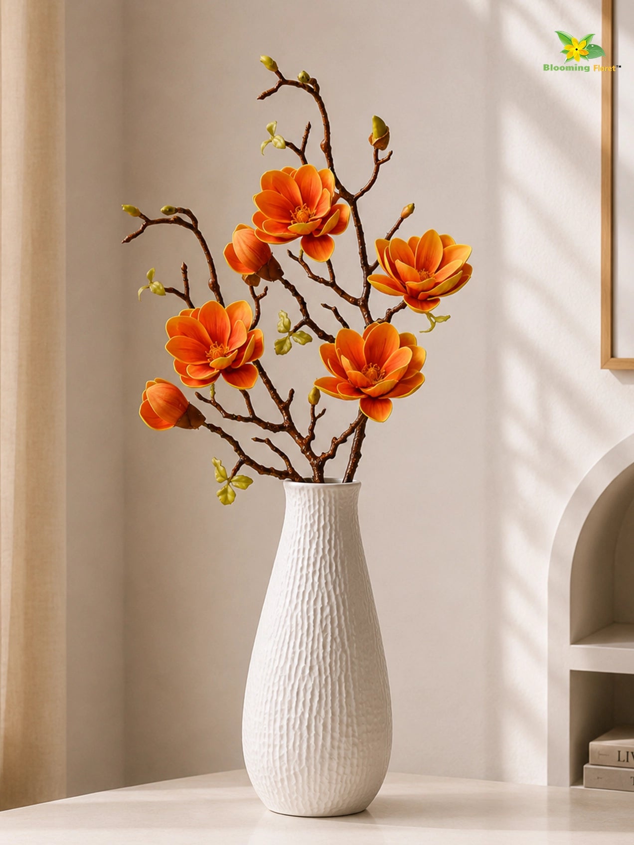 Magnolia Ikebana Flower Stick | Yellow | 72 cm | Set of 2