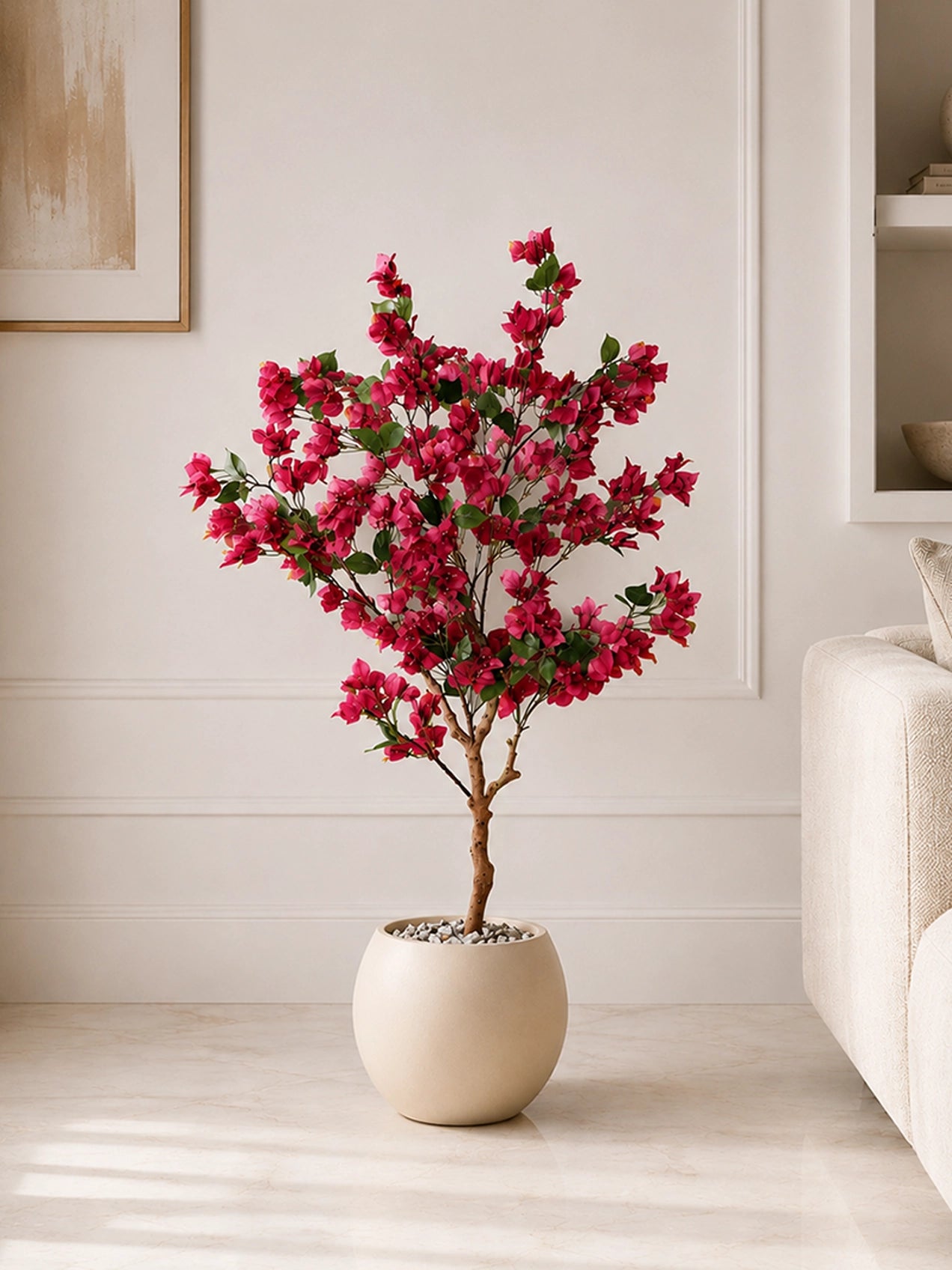 Artificial Bougainvillea Plant | 130 cm | 450 Flowers | Basic Pot