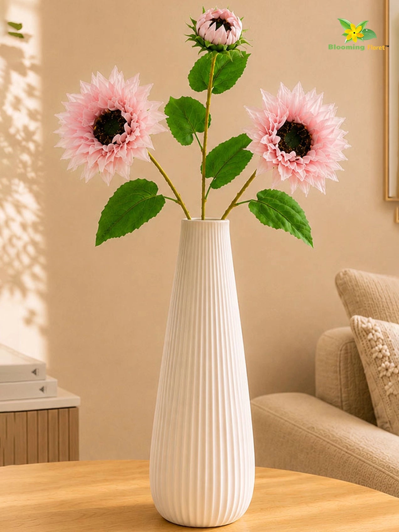 Artificial Sunflower Stick | Light Pink | 78 cm