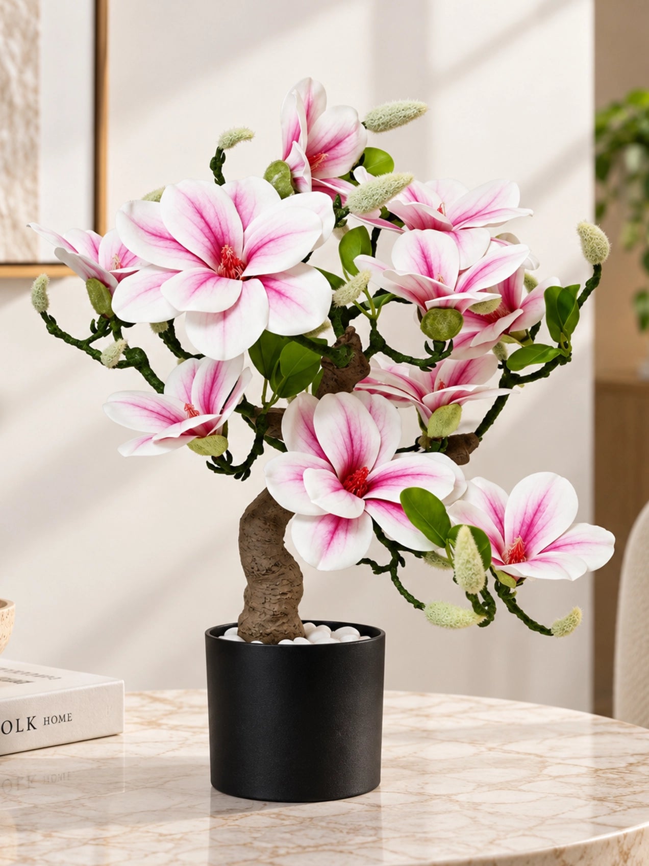 Mini Magnolia Flower Tree | Pink | 52 cm
