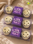 Glass Candle | Lavender | 5 cm | Set of 3, 6 Pcs