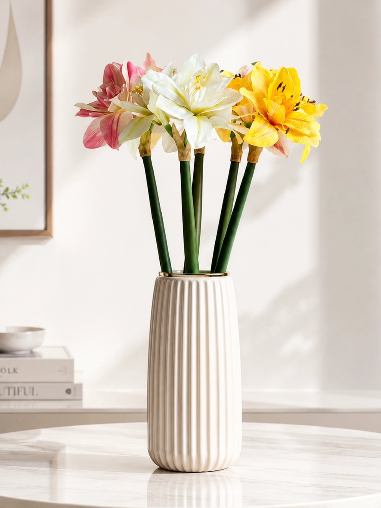 Artificial Amaryllis Splendor | Mixed Bunch | 62 cm