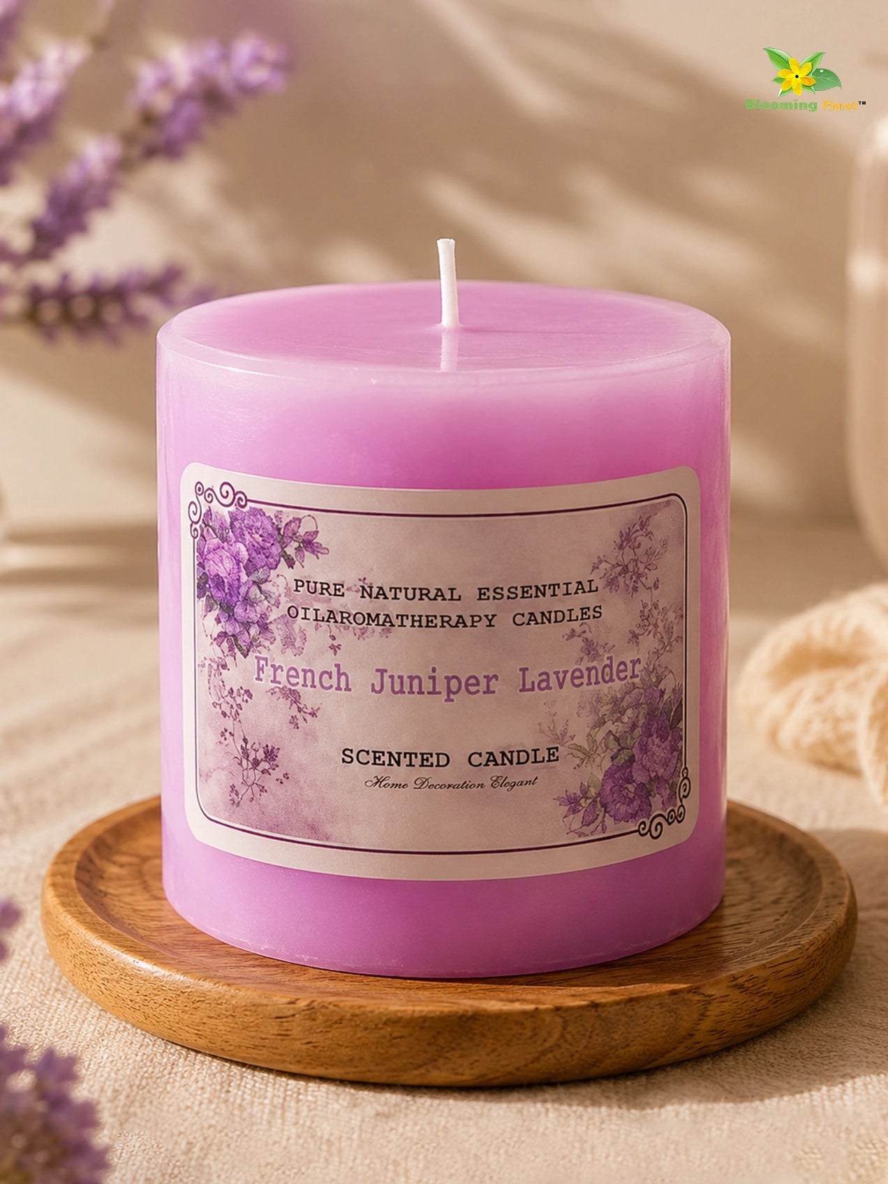 French Scented Pillar Candle | 8 cm | Set of 1