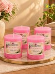Rose Men's Scented Pillar Candle | 8 cm | Set of 4