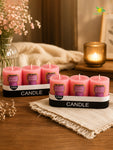 Rose Scented Pillar Candles | 5 cm | Set of 2, 6 Pcs