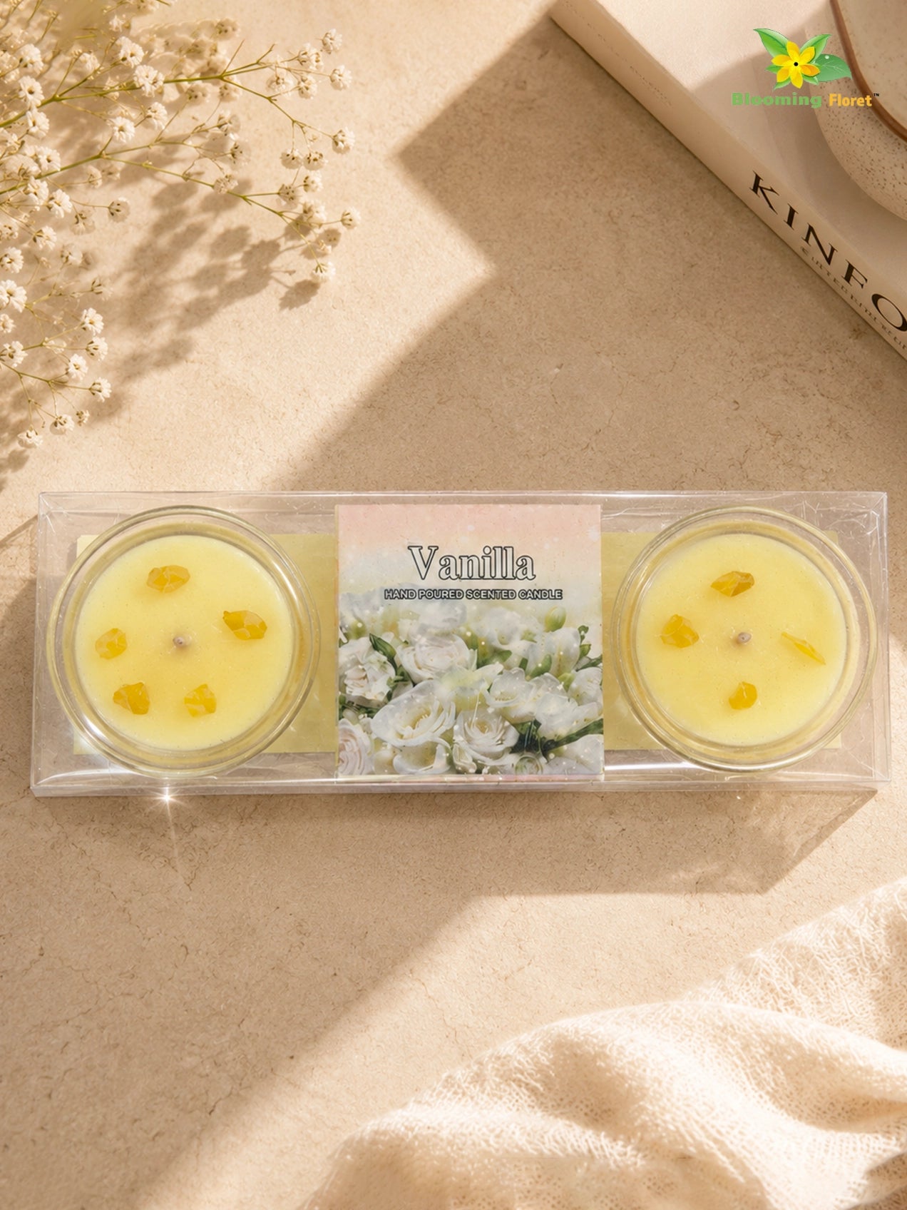 Glass Candle | Vanilla | 5 cm | Set of 1, 2 Pcs