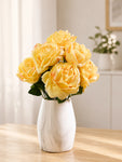 Artificial Rose Flower Bunch | Yellow | 40 cm