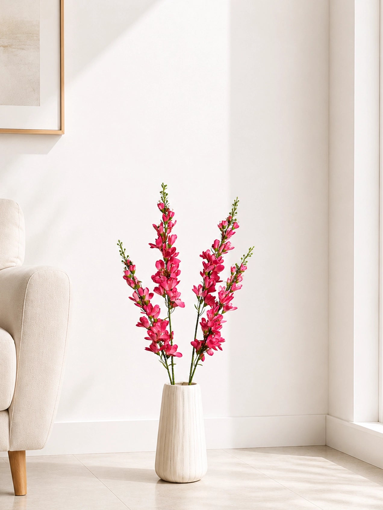 Artificial Orchid Flower Stick | Pink | 106 cm | Set of 2