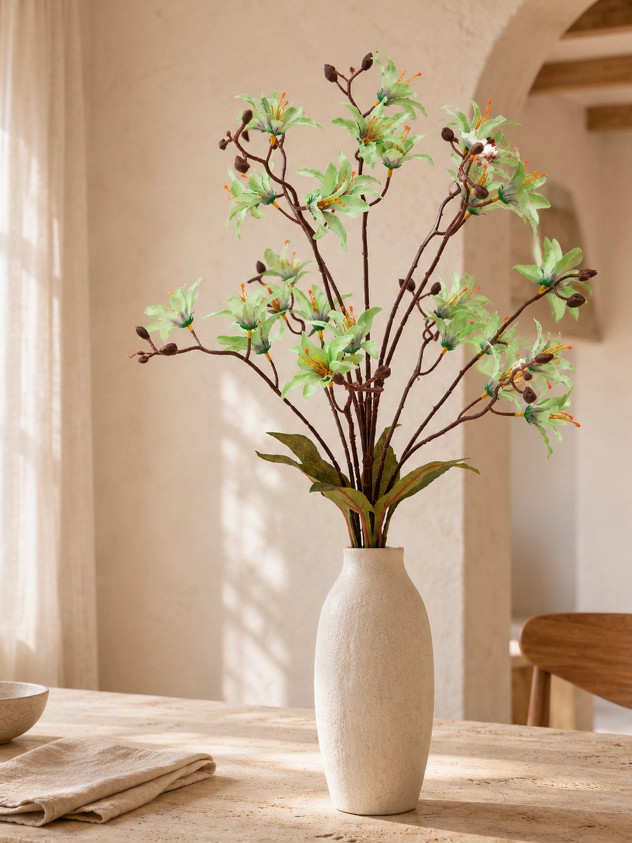 Artificial Cymbidium Orchid Bunch | Green | 59 cm