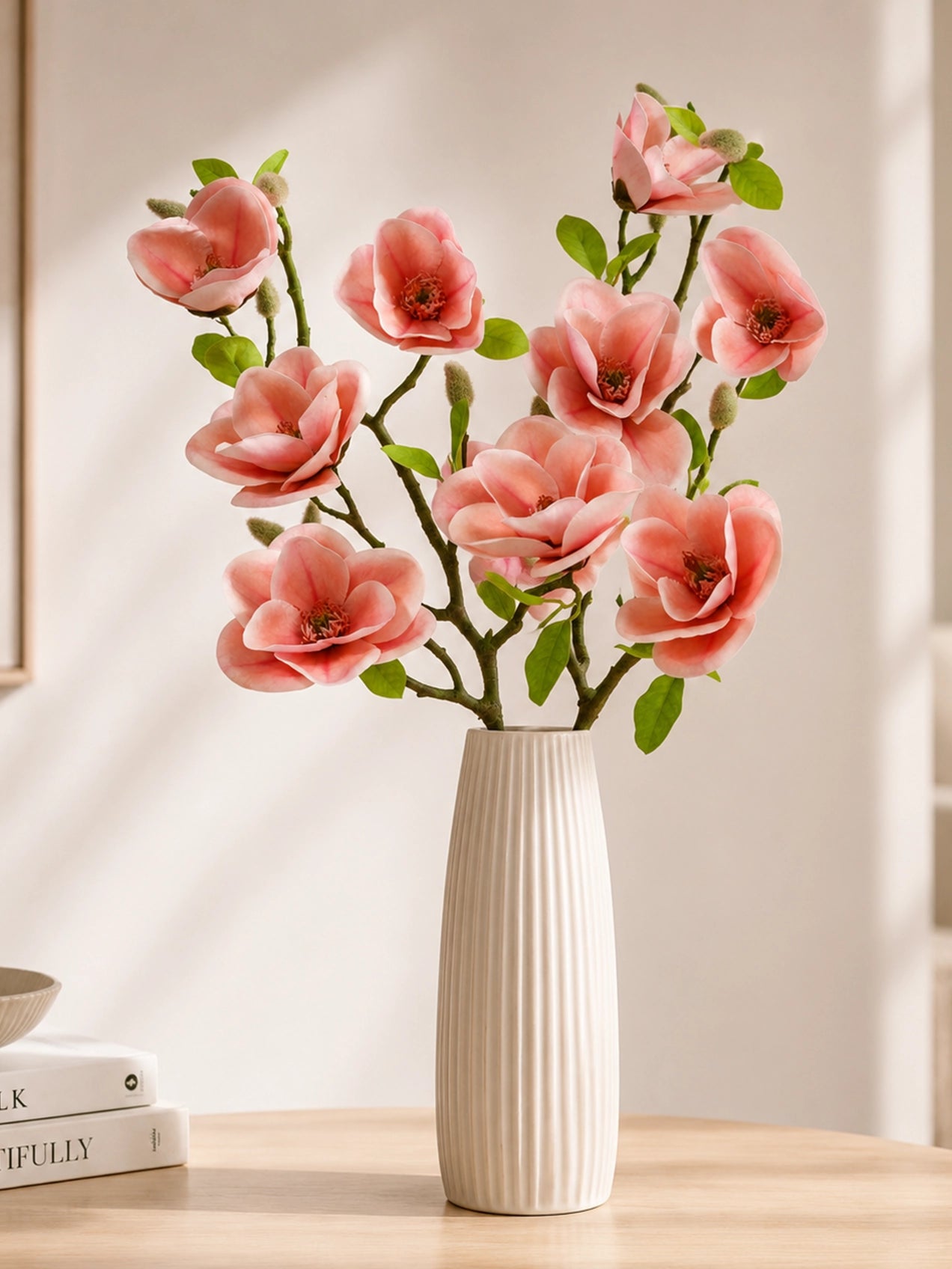 Magnolia Flower Stick | Pink | 72 cm | Set of 2