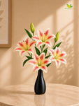 Artificial Lily Flower Stick | Light Pink | 35 cm | Set of 2