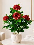 Artificial Hydrangea Flower Bunch | Red | 72 cm