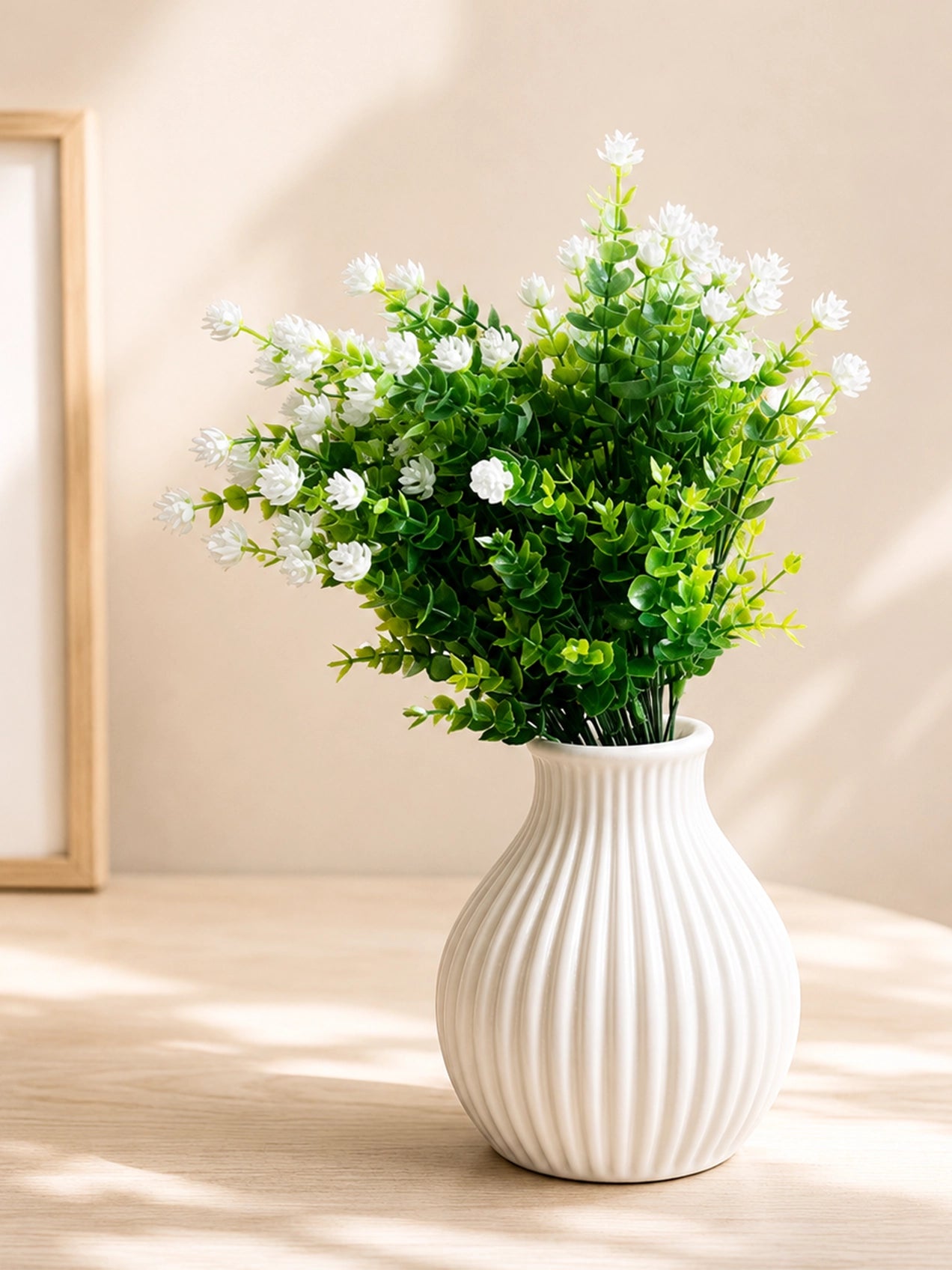 Artificial Kalanchoe Flower Bunch | White | 33 cm