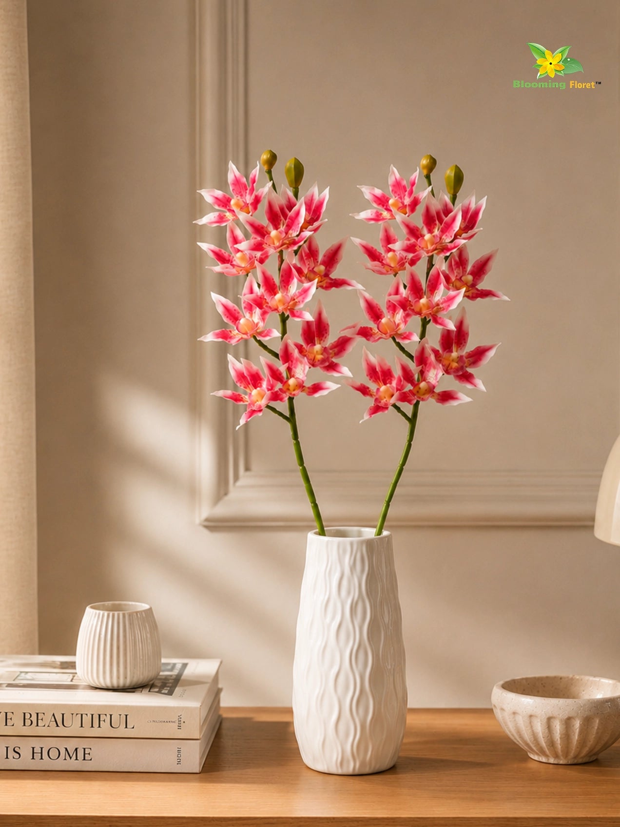 Orchid Flower Stick | Pink | 73 cm | Set of 2