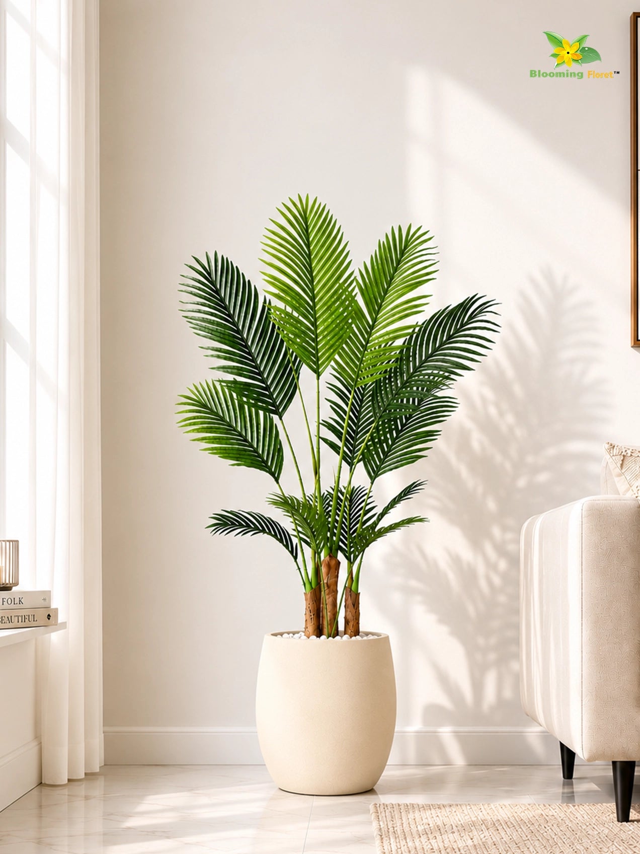 Artificial Areca Palm Plant | 120 cm | 13 Leaves | With Basic Pot